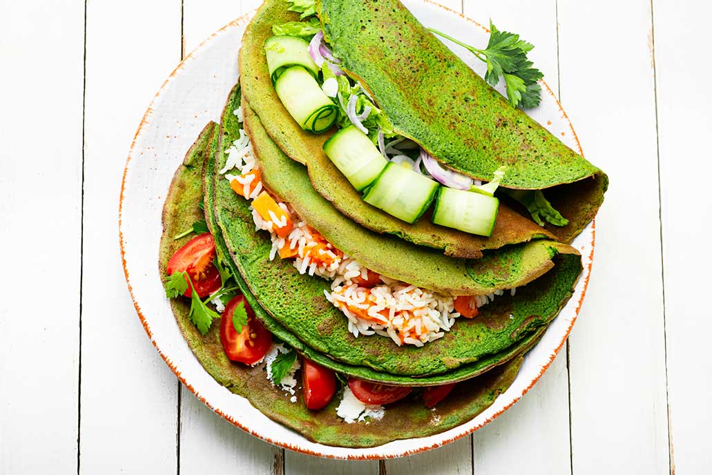 Mad til golfbanen spinatpandekager